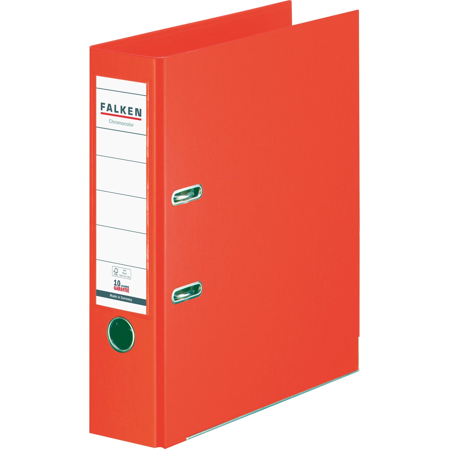 Falken Ordner Chromocolor 80mm DIN A4 Rückenschild: einsteckbar mit Schlitzen Werkstoff: Pappe Material außen: Polypropylen Material innen: Polypropylen orange