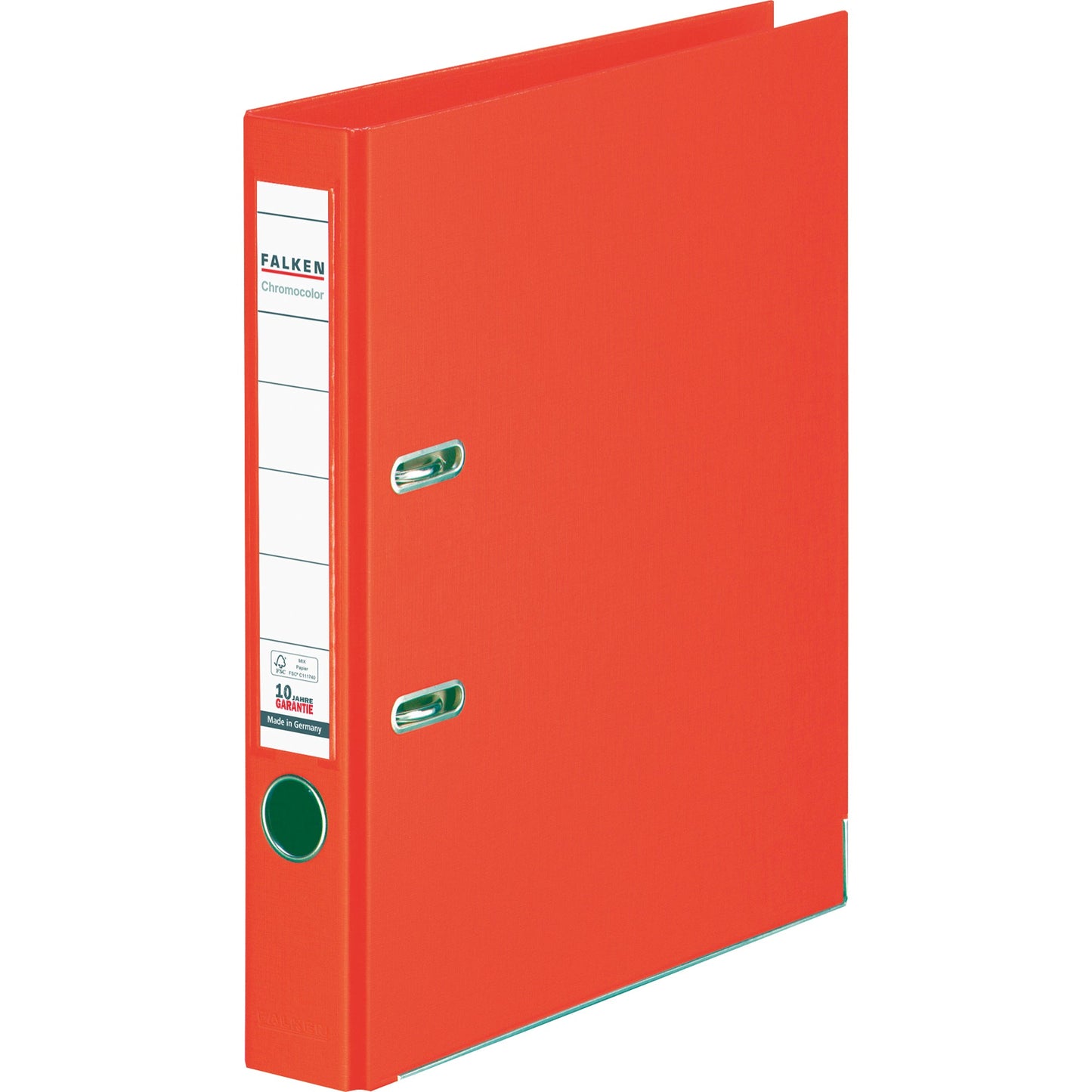 Falken Ordner Chromocolor 50mm DIN A4 Rückenschild: einsteckbar mit Schlitzen Werkstoff: Pappe Material außen: Polypropylen Material innen: Polypropylen orange