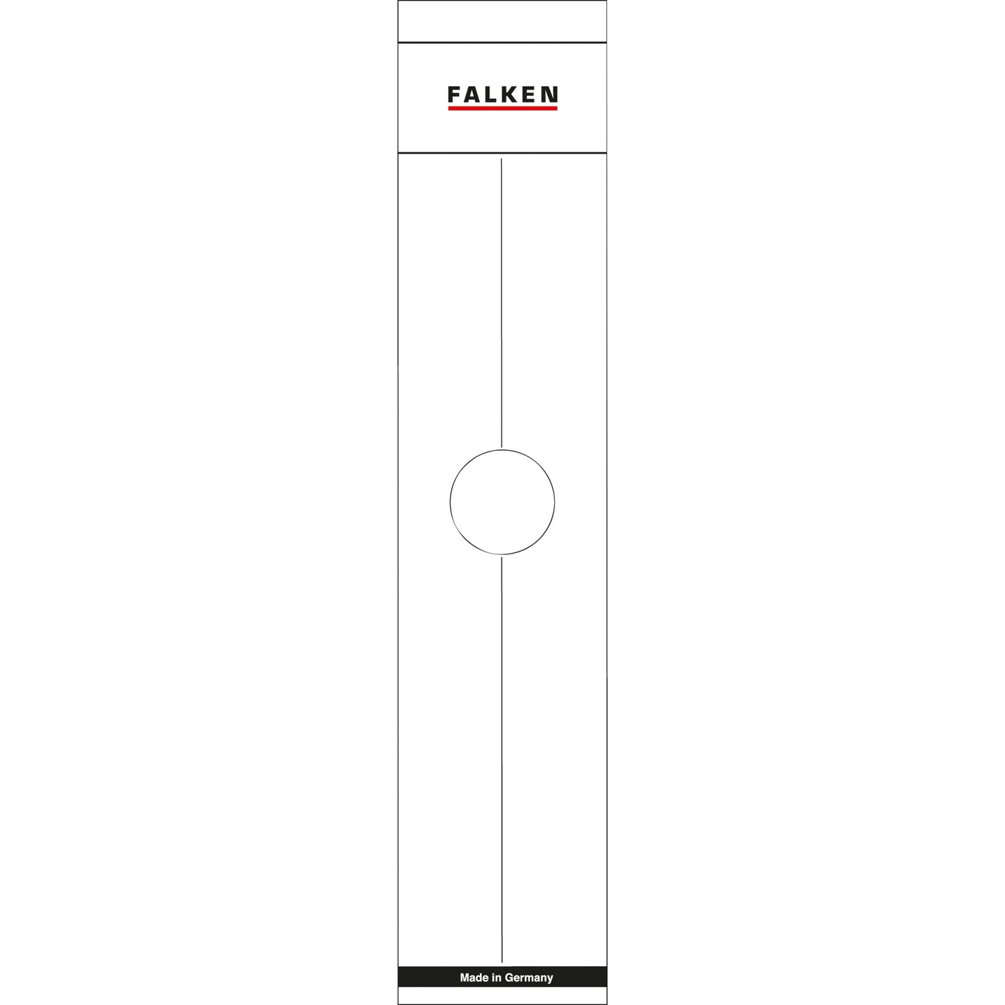 Falken Ordnerrückenetikett breit/lang 60 x 290 mm (B x H) selbstklebend mit Griffloch weiß 10 Etik./Pack.