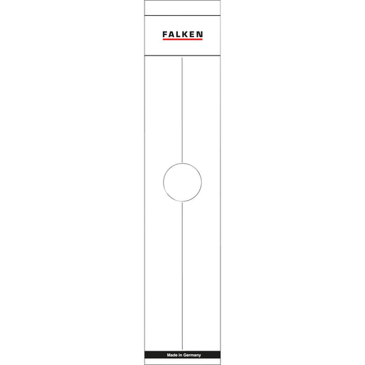 Falken Ordnerrückenetikett breit/lang 60 x 290 mm (B x H) selbstklebend mit Griffloch weiß 10 Etik./Pack.