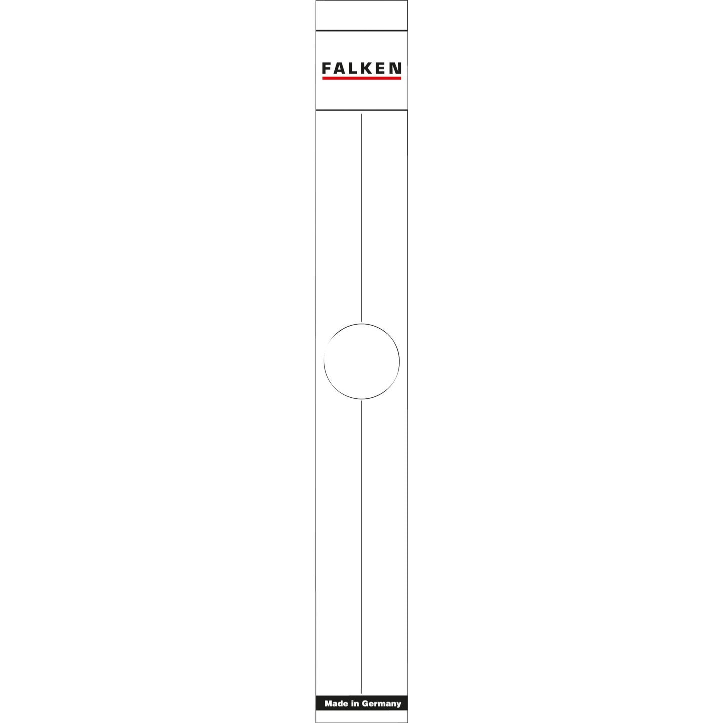 Falken Ordnerrückenetikett schmal/lang 36 x 290 mm (B x H) selbstklebend mit Griffloch weiß 10 Etik./Pack.