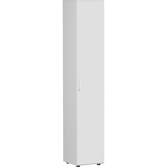 Geramöbel Flügeltürenschrank Flex 400 x 2.160 x 420 mm (B x H x T) 5 Fachböden Dreischicht-Feinspan Farbe: lichtgrau