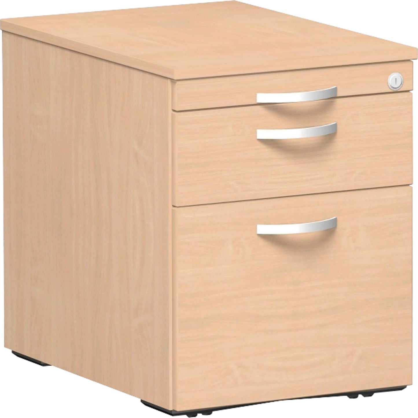 Geramöbel Rollcontainer Flex 438 x 565 x 600 mm (B x H x T) 3 Schubladen Dreischicht-Feinspan, Melaminharz beschichtet buche