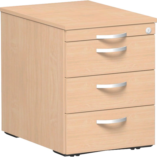 Geramöbel Rollcontainer Flex 438 x 565 x 600 mm (B x H x T) 4 Schubladen Dreischicht-Feinspan, melaminharz beschichtet buche