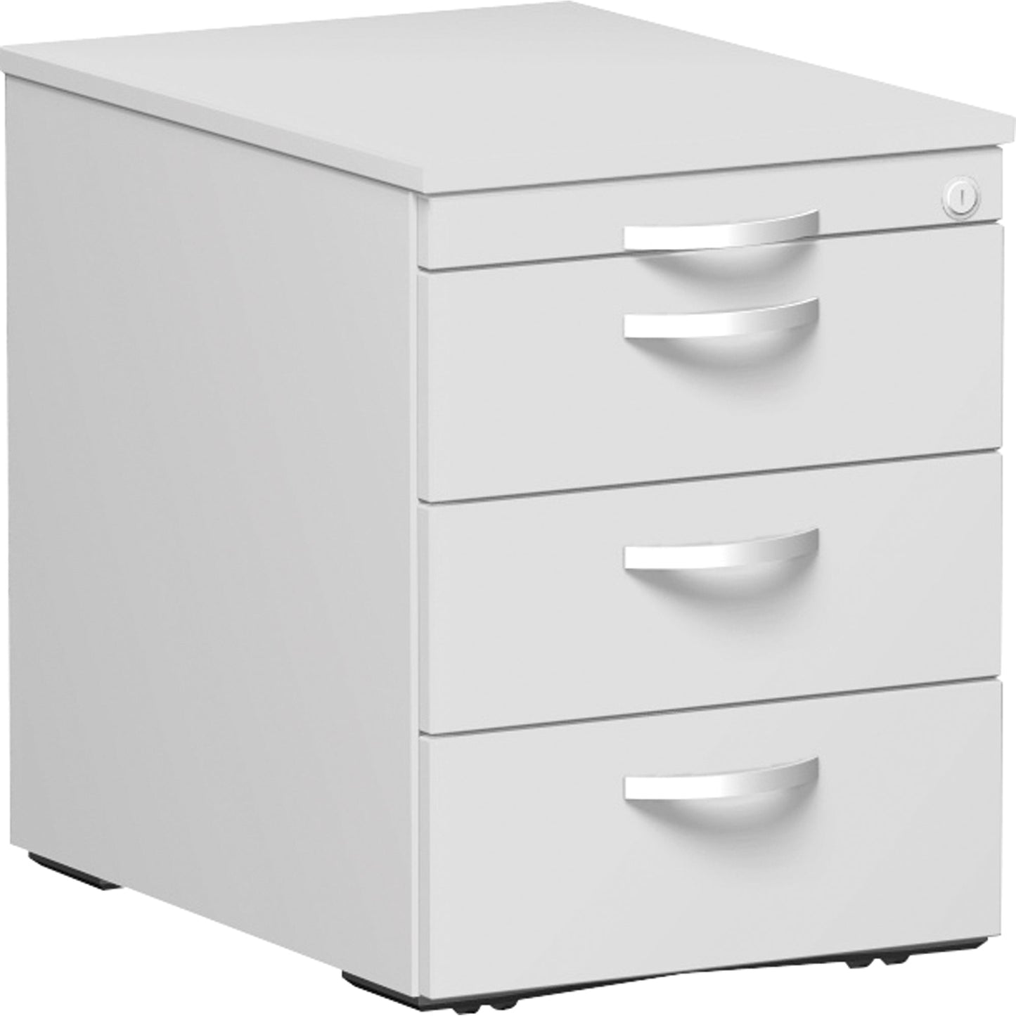 Geramöbel Rollcontainer Flex 438 x 565 x 600 mm (B x H x T) 4 Schubladen Dreischicht-Feinspan, melaminharz beschichtet lichtgrau