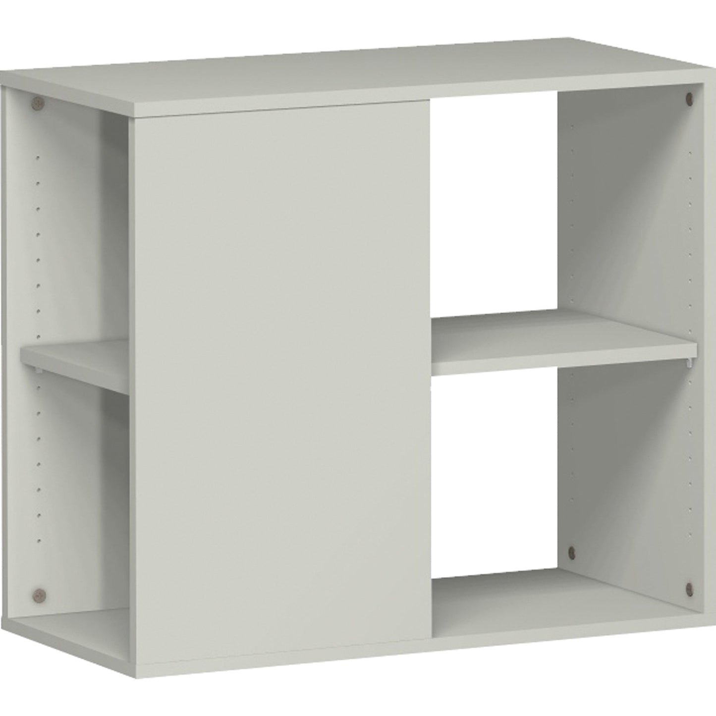 Geramöbel Anbauregal Flex 800 x 720 x 400 mm (B x H x T) 1 Fachboden inkl. Justierfüße Dreischicht-Feinspan, melaminharzbeschichtet, lichtgrau