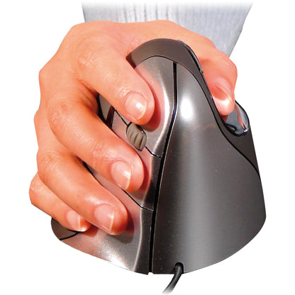 BakkerElkhuizen Optische PC Maus Evoluent 4 Rechtshänder ergonomisch USB-A grau/silber