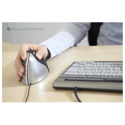 BakkerElkhuizen Optische PC Maus Evoluent 4 Rechtshänder ergonomisch USB-A grau/silber