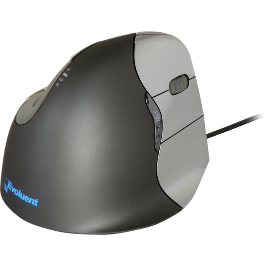 BakkerElkhuizen Optische PC Maus Evoluent 4 Rechtshänder ergonomisch USB-A grau/silber