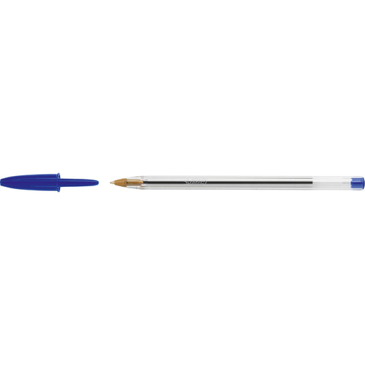BIC® Kugelschreiber Cristal® Original 0,4mm blau Mine auswechselbar dokumentenecht Schaftfarbe: transparent 50 St./Pack.