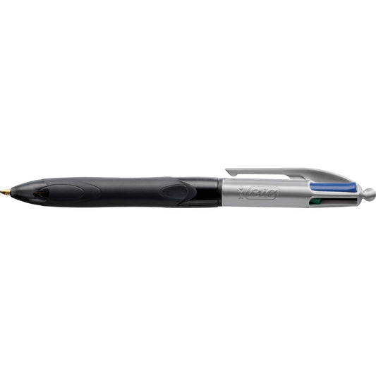 BIC® Mehrfarbkugelschreiber 4 Colours® GRIP PRO 0,4mm rot, blau, grün, schwarz Druckmechanik dokumentenecht