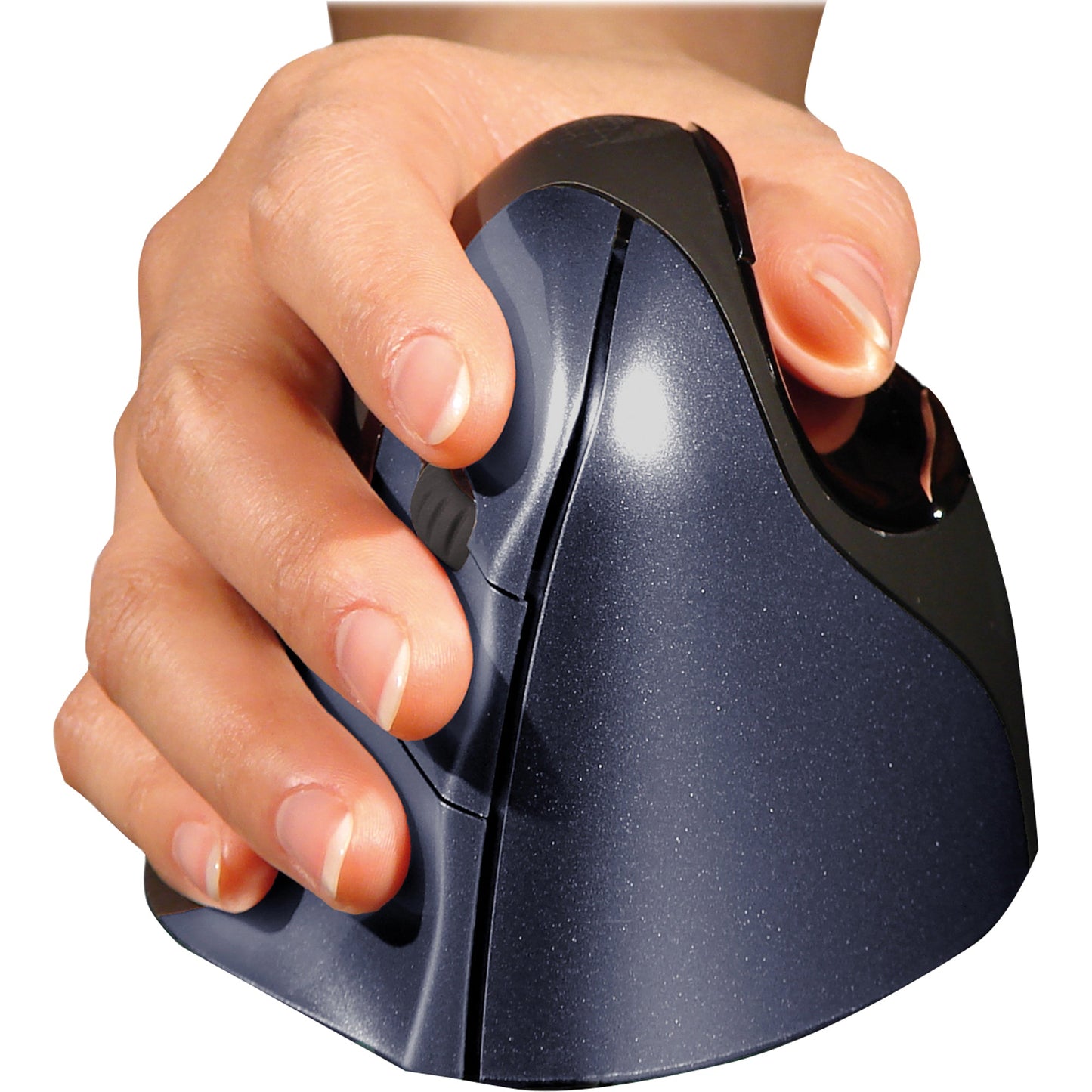 BakkerElkhuizen Optische PC Maus Evoluent 4 Rechtshänder ergonomisch USB-A 5m Batterie schwarz/blau