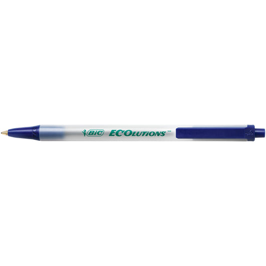 BIC® Kugelschreiber Clic Stic ECOlutions® 0,4mm blau Mine nicht auswechselbar dokumentenecht Schaftfarbe: frostig/transparent