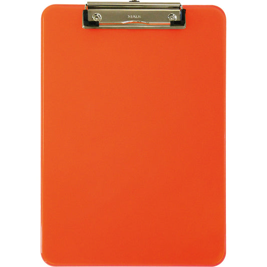 MAUL Klemmbrett MAULneon 22,6 x 31,8 cm (B x H) DIN A4 Kunststoff orange transparent