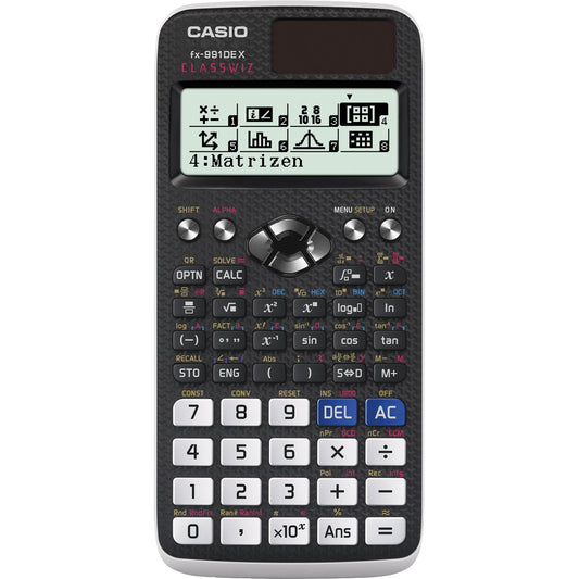CASIO® Schulrechner ClassWiz FX-991DE X 16/10+2-stellig 696 Funktionen schwarz