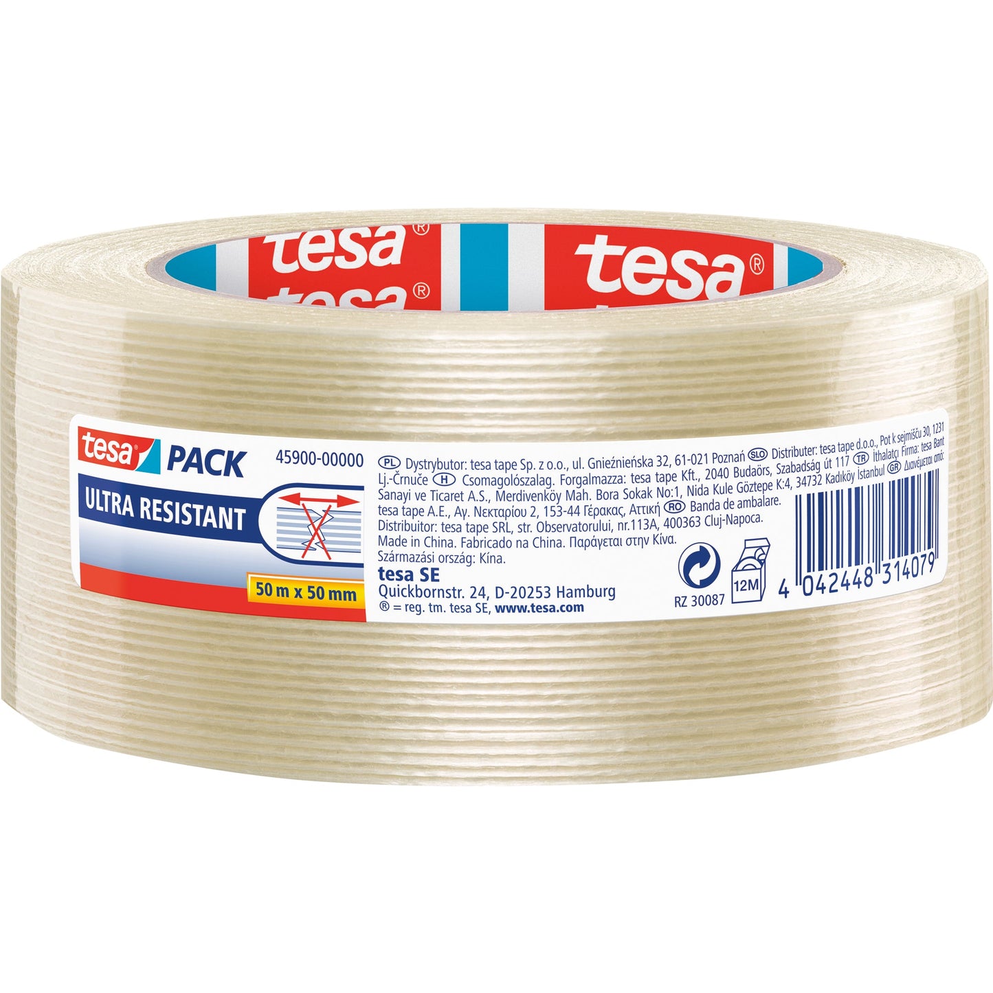 tesa® Packband Monofilament ultra resistant 50 mm x 50 m (B x L) Synthesekautschuk transparent