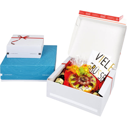 ColomPac Geschenkbox Small CP068.92/02 rote Schleife weiß