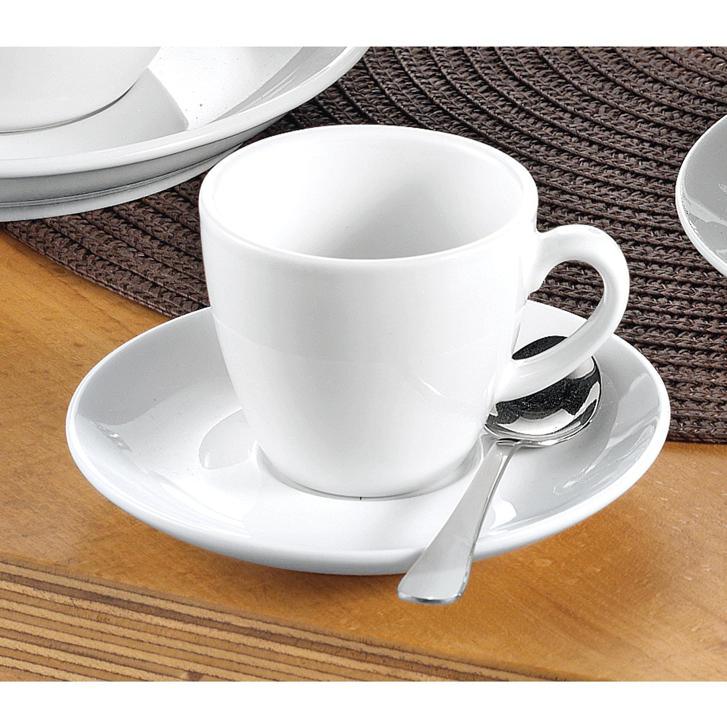 Esmeyer® Espressotasse BISTRO 100ml inkl. Untertasse Porzellan weiß 6 St./Pack.