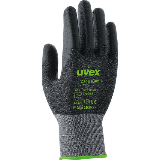 uvex Arbeitshandschuhe C300 wet 8 Polyamid, HPPE, Glasfaser, Bambus-Viskose anthrazit