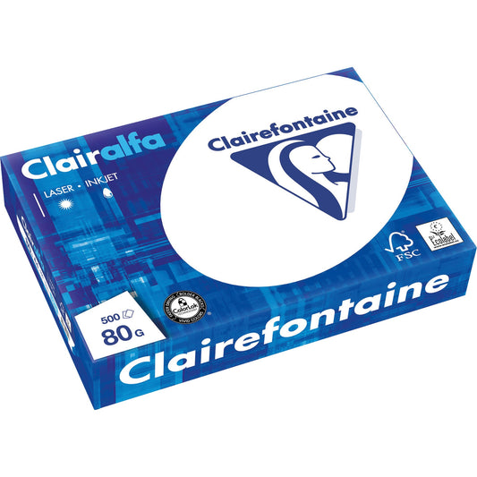 Clairefontaine Multifunktionspapier CLAIRalfa DIN A4 80g/m² hochweiß 500 Bl./Pack.