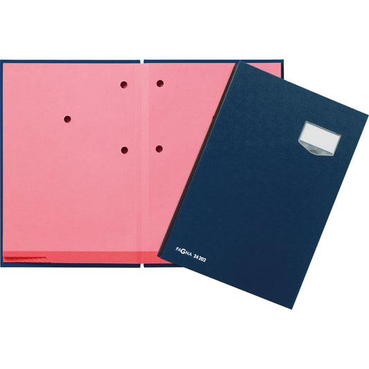 PAGNA Unterschriftenmappe de Luxe DIN A4 Kunststoff blau rosa 20 Fächer