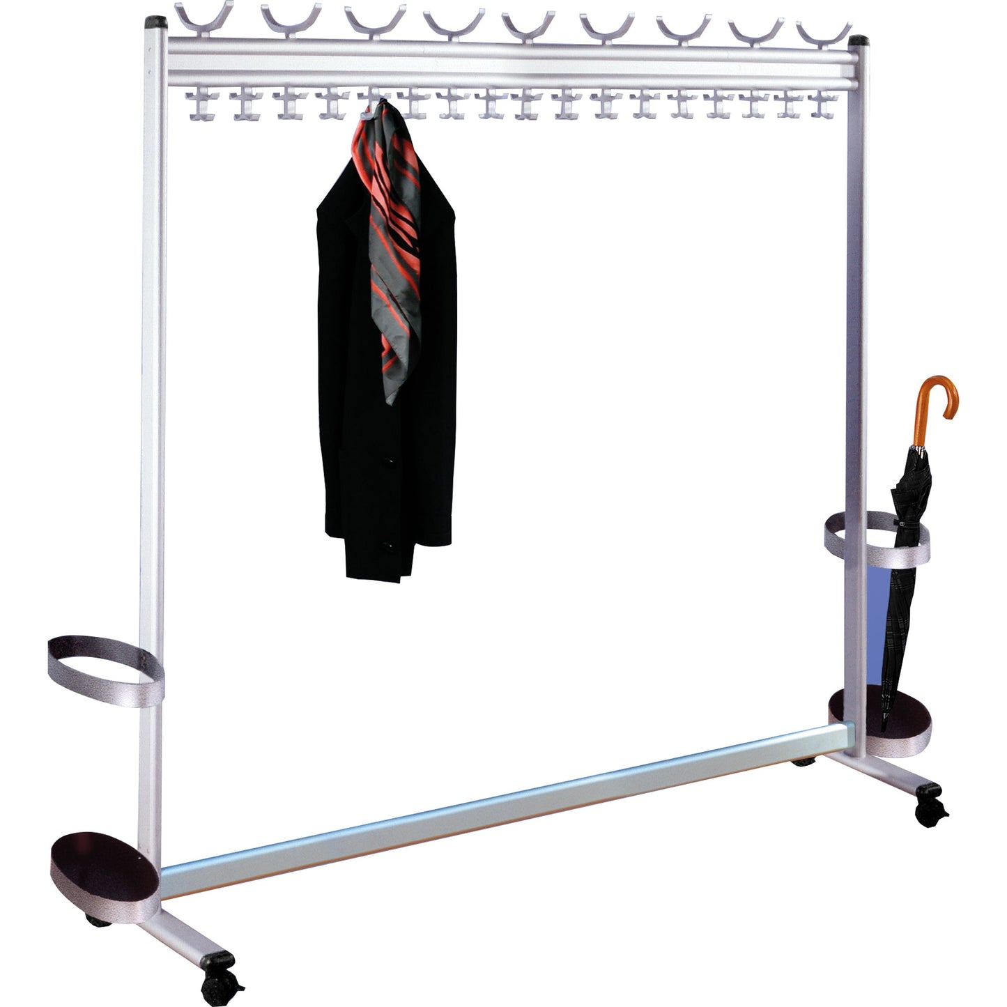 Kerkmann Garderobenständer Multiline 180 x 170 x 40 cm (B x H x T) Aluminium alusilber