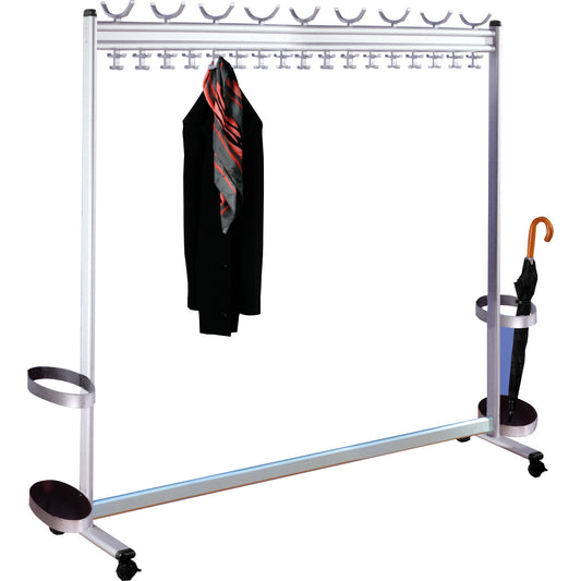 Kerkmann Garderobenständer Multiline 180 x 170 x 40 cm (B x H x T) Aluminium alusilber