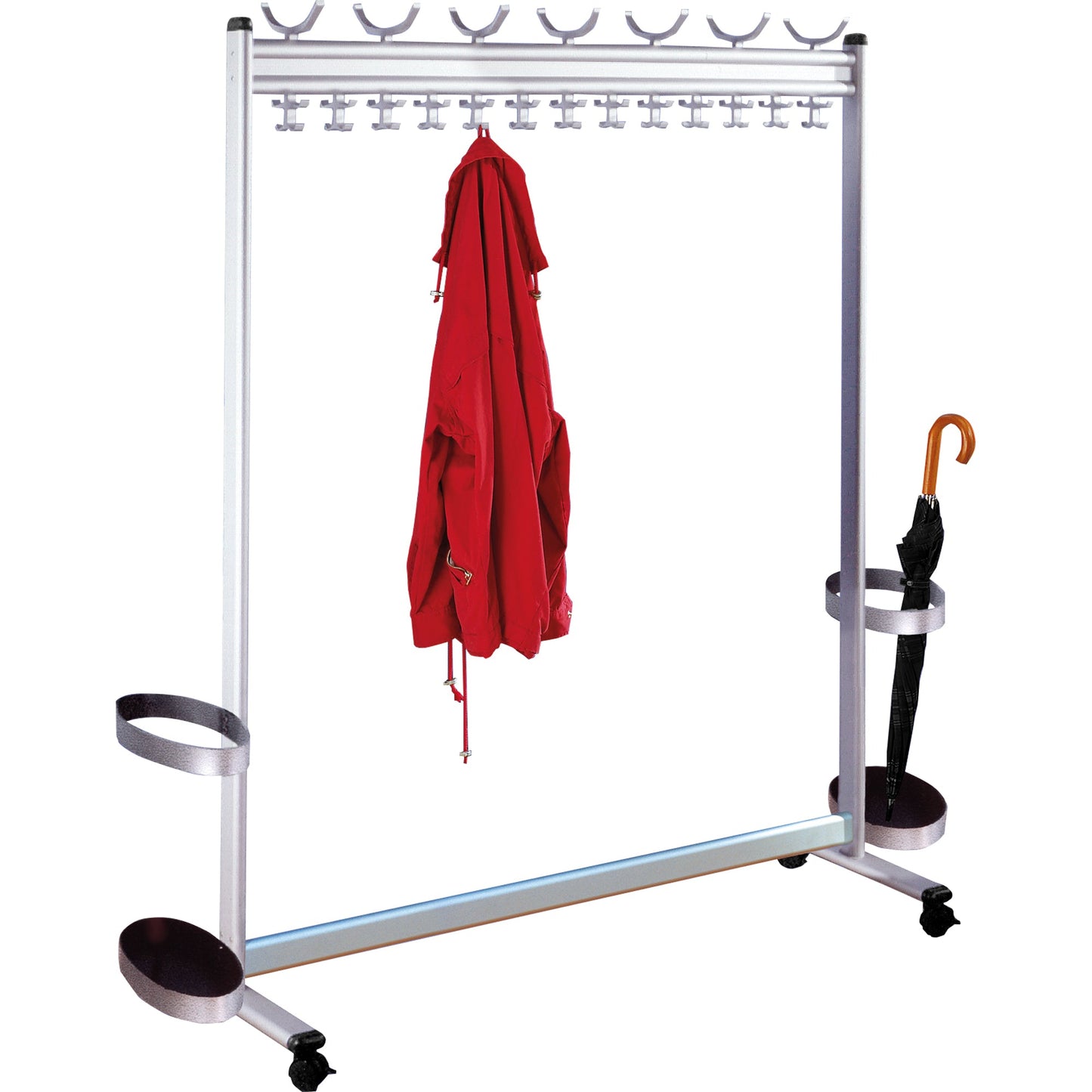 Kerkmann Garderobenständer Multiline 140 x 170 x 40 cm (B x H x T) Aluminium alusilber