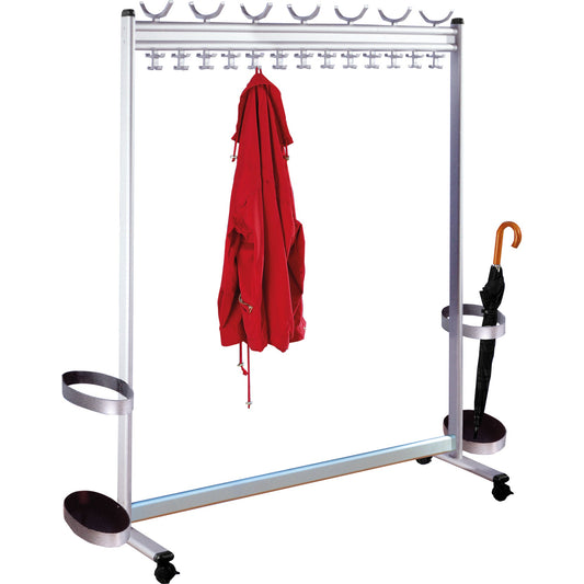 Kerkmann Garderobenständer Multiline 140 x 170 x 40 cm (B x H x T) Aluminium alusilber