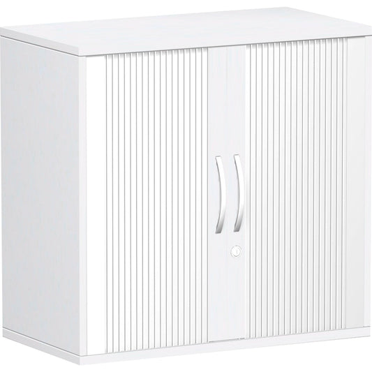 Geramöbel Rollladenschrank Flex 800 x 798 x 425 mm (B x H x T) 1 Fachboden silber weiß