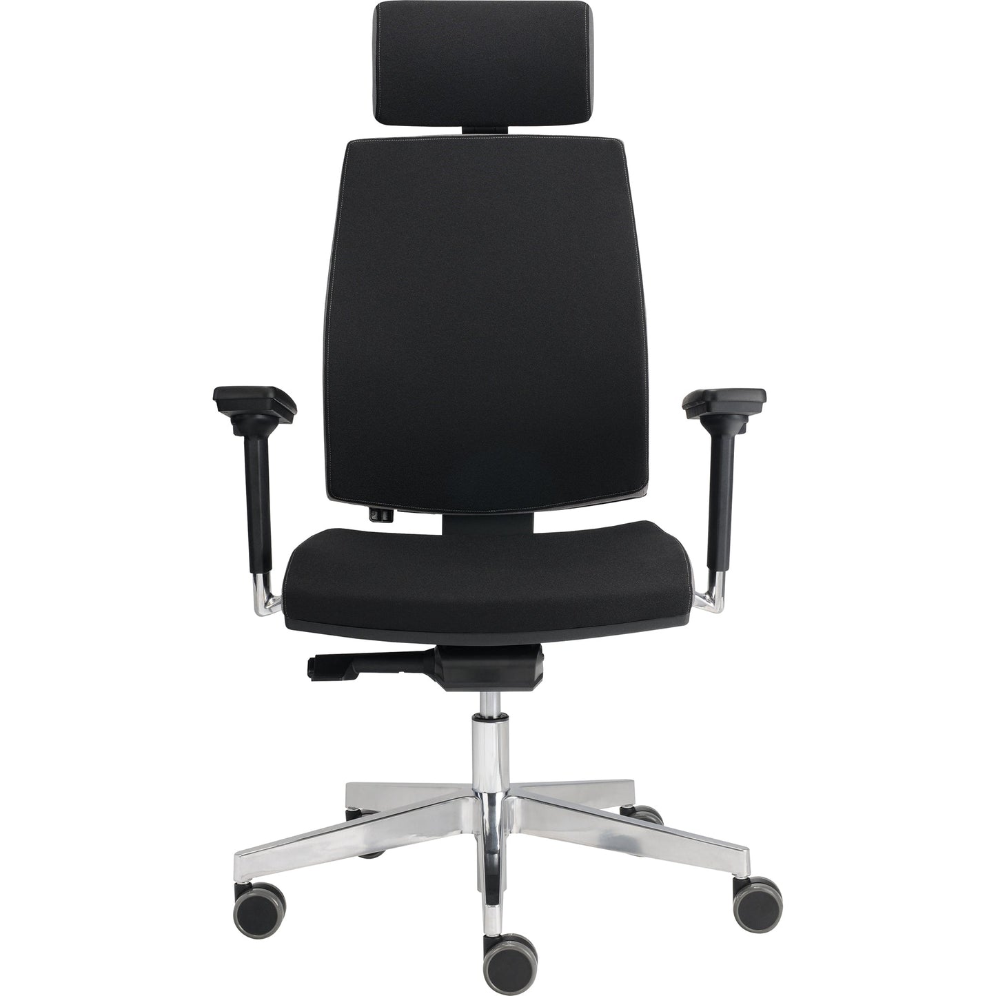 Hammerbacher Bürodrehstuhl Premium 42-54cm Synchronmechanik Rolle universell (für Hart- und Teppichböden) Aluminium schwarz