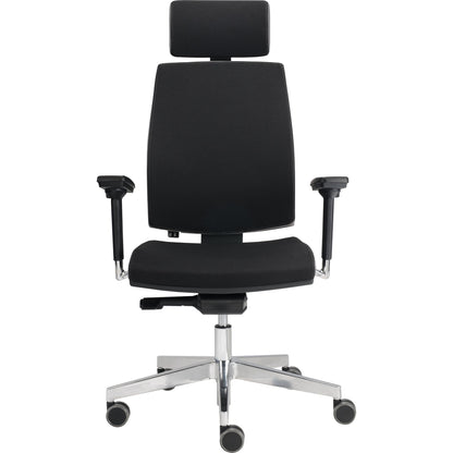 Hammerbacher Bürodrehstuhl Premium 42-54cm Synchronmechanik Rolle universell (für Hart- und Teppichböden) Aluminium schwarz
