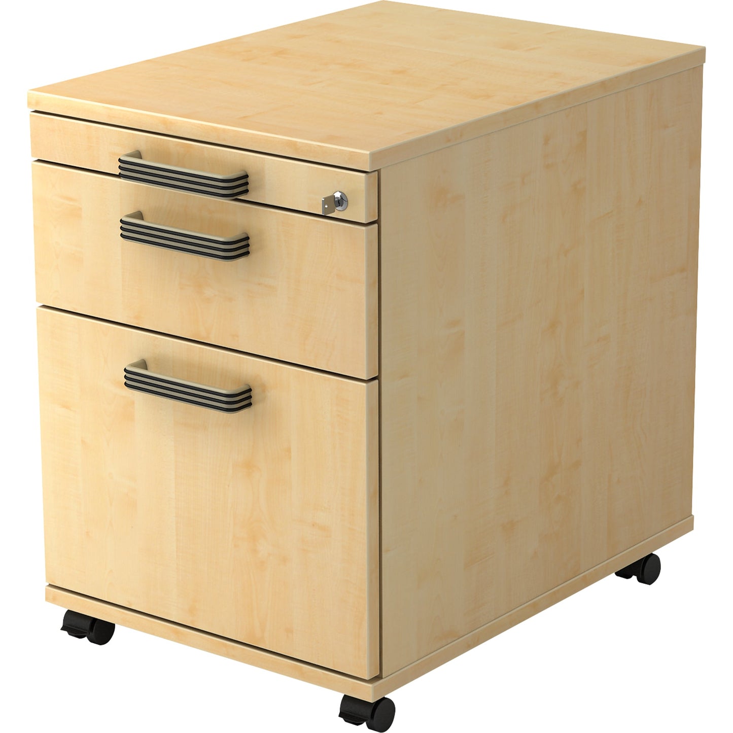 Hammerbacher Rollcontainer Solid 428 x 590 x 580 mm (B x H x T) 3 Schubladen Holz, melaminharzbeschichtet ahorn ahorn