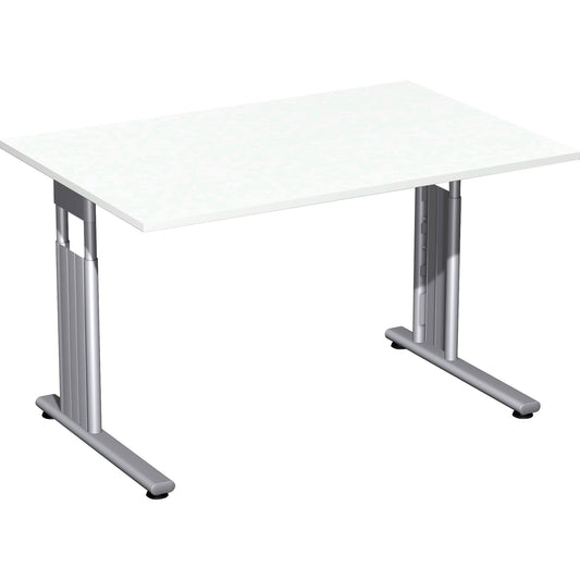 Geramöbel Schreibtisch C Fuß Flex Maße: 1.200 x 680-820 x 800 mm (B x H x T) Dreischicht-Feinspan weiß