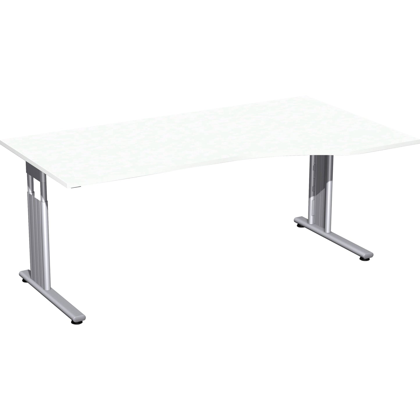 Geramöbel Schreibtisch C Fuß Flex Maße: 1.800 x 680-820 x 800/1.000 mm (B x H x T) Dreischicht-Feinspan weiß