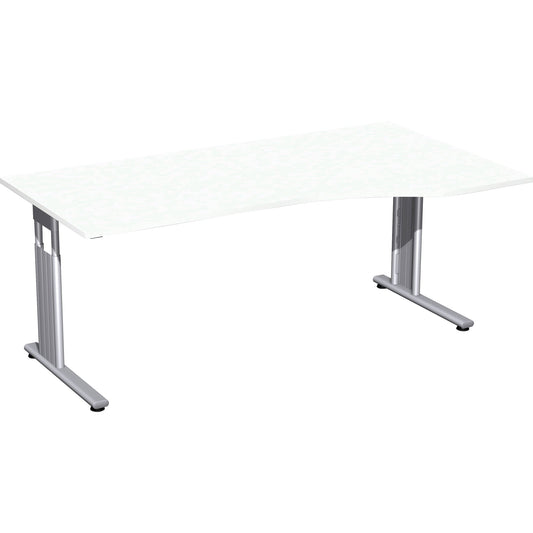 Geramöbel Schreibtisch C Fuß Flex Maße: 1.800 x 680-820 x 800/1.000 mm (B x H x T) Dreischicht-Feinspan weiß