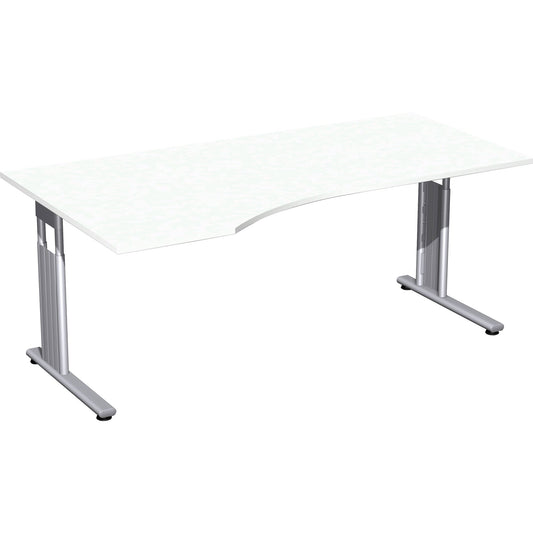 Geramöbel Schreibtisch C Fuß Flex Maße: 1.800 x 680-820 x 800/1.000 mm (B x H x T) Dreischicht-Feinspan weiß