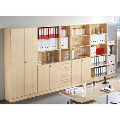 Hammerbacher Flügeltürenschrank 800 x 2.004 x 420 mm (B x H x T) 4 Fachböden Holz Farbe: ahorn