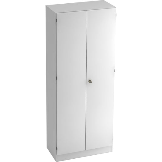 Hammerbacher Flügeltürenschrank 800 x 2.004 x 420 mm (B x H x T) 4 Fachböden Holz Farbe: weiß