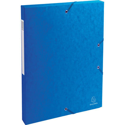 Exacompta Heftbox 25 x 32 cm (B x H) DIN A4 25mm Gummizugverschluss Colorspankarton blau