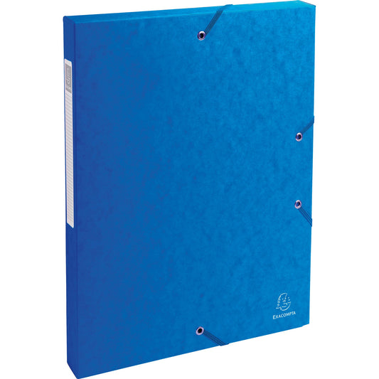 Exacompta Heftbox 25 x 32 cm (B x H) DIN A4 25mm Gummizugverschluss Colorspankarton blau