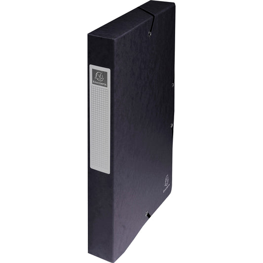 Exacompta Heftbox 25 x 32 cm (B x H) DIN A4 40mm Gummizugverschluss Colorspankarton schwarz