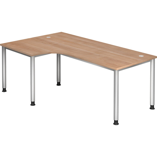 Hammerbacher Schreibtisch Maße: 2.000 x 680-760 x 1.200 mm (B x H x T) Spanplatte nussbaum