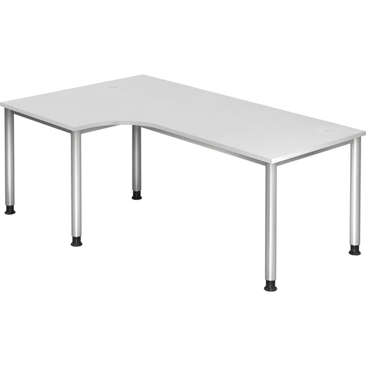 Hammerbacher Schreibtisch Maße: 2.000 x 680-760 x 1.200 mm (B x H x T) Spanplatte weiß