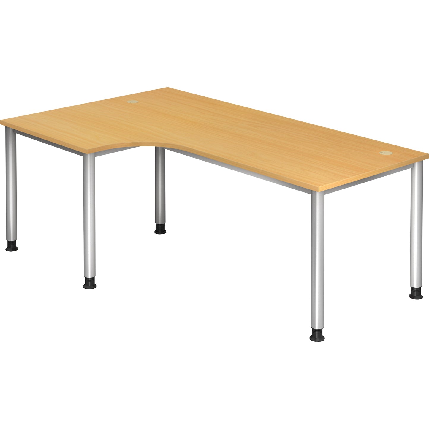 Hammerbacher Schreibtisch Maße: 2.000 x 680-760 x 1.200 mm (B x H x T) Spanplatte buche