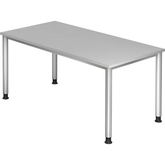 Hammerbacher Schreibtisch Maße: 1.600 x 680-810 x 800 mm (B x H x T) Spanplatte grau