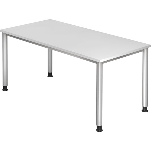 Hammerbacher Schreibtisch Maße: 1.600 x 680-810 x 800 mm (B x H x T) Spanplatte weiß
