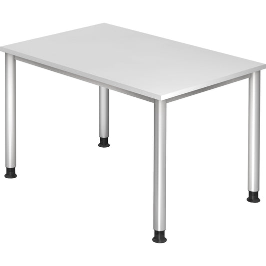 Hammerbacher Schreibtisch Maße: 1.200 x 680-810 x 800 mm (B x H x T) Spanplatte weiß
