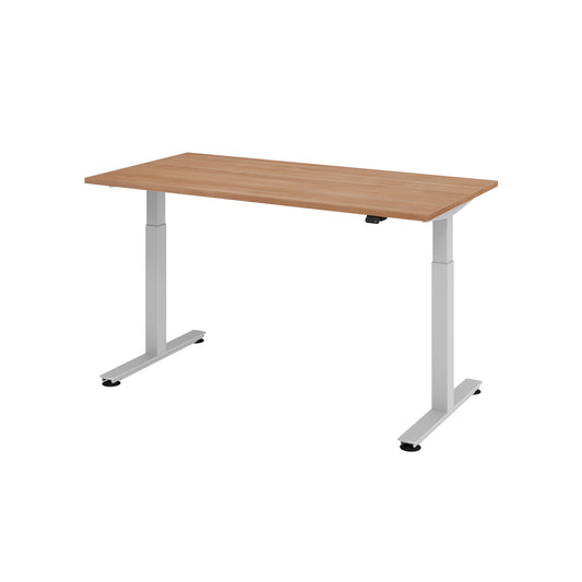 Hammerbacher Schreibtisch Maße: 1.600 x 710-1.200 x 800 mm (B x H x T) Spanplatte nussbaum