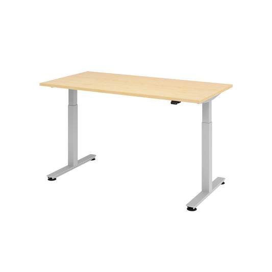 Hammerbacher Schreibtisch Maße: 1.600 x 710-1.200 x 800 mm (B x H x T) Spanplatte ahorn